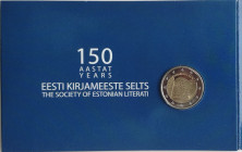 Monete Estere. Estonia. Coincard. 2 Euro 2022. 50° anniversario della Societa' di Letteratura Estone. In blister. FDC. (8822)