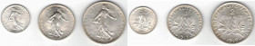 Monete Estere. Francia. Lotto di 3 Pezzi. 2, 1 Franchi, 50 Centimes 1919. Ag. Mediamente qFDC. (7422)