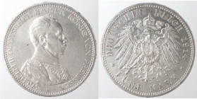 Monete Estere. Germania-Prussia. Guglielmo II. 1888-1918. 5 Marchi 1914 A. Ag. KM#523. Peso gr. 27,80. Diametro mm. 39. SPL. (5921)