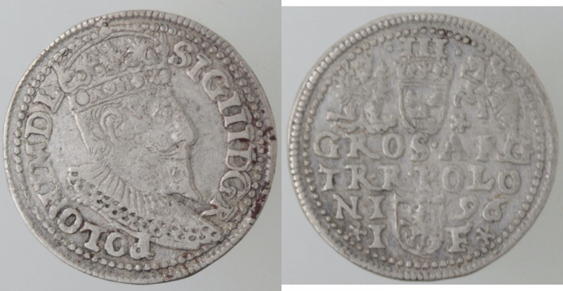 Monete Estere. Polonia. Sigismondo III. 1587-1632. 3 Groschen 1596. Olkusz. Ag. ...