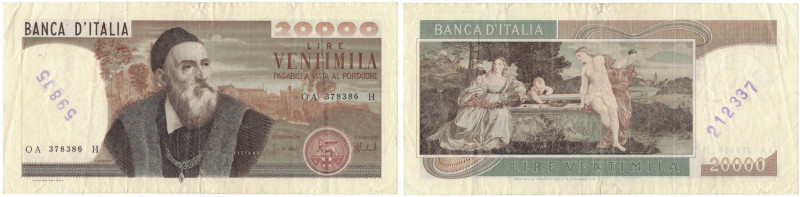 Cartamoneta. Repubblica Italiana. 20.000 Lire "Tiziano" Decr. Min. 21.02.1975. S...