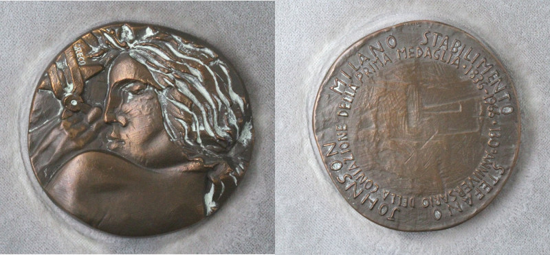 Medaglie. Milano. Medaglia 1966. Commemorativa del 130° anniversario della conia...