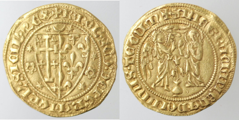 Zecche Italiane. Napoli. Carlo II d'Angiò. 1285-1309. Saluto. Au. Mir 22. Peso g...