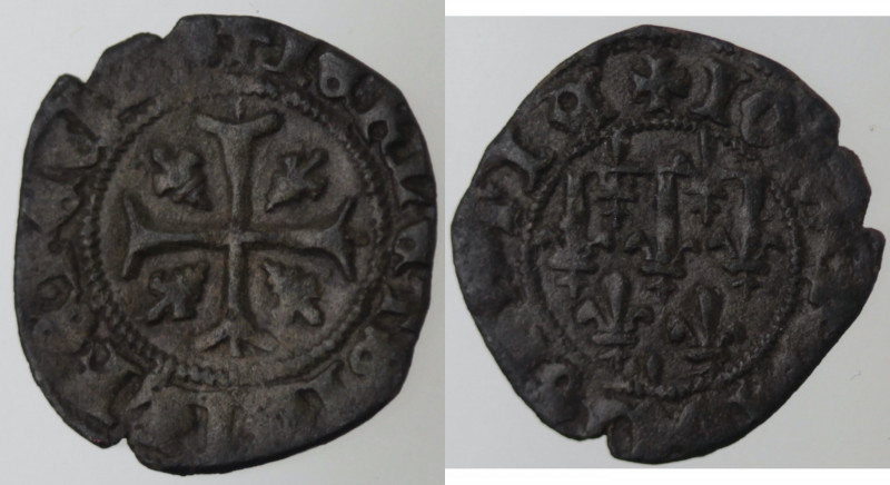 Zecche Italiane. Napoli. Giovanna I d'Angiò. 1343-1347. Denaro. MI. D/ Sette gig...