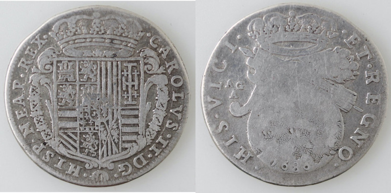 Zecche Italiane. Napoli. Carlo II. 1674-1700. Tarì 1686. Ag. Mag. 18. Peso gr. 5...