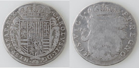 Zecche Italiane. Napoli. Carlo II. 1674-1700. Tarì 1686. Ag. Mag. 18. Peso gr. 5,29. Diametro mm. 27. MB+/MB. (6222)
