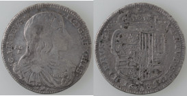 Zecche Italiane. Napoli. Carlo II. 1674-1700. Tari' 1689. Ag. Mag. 21. Peso gr. 4,87. Diametro mm. 25. qBB. R. (8222)