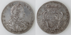 Zecche Italiane. Napoli. Carlo VI. 1711-1734. Mezzo Ducato 1715. Ag. Mag. 86. Peso gr. 10,82. Diametro mm. 32,50. BB+. Delicata patina. NC. (6622)