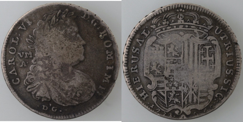 Zecche Italiane. Napoli. Carlo VI. 1711-1734. Mezza Piastra 1731. Ag. Mag. 104. ...