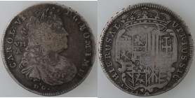 Zecche Italiane. Napoli. Carlo VI. 1711-1734. Mezza Piastra 1731. Ag. Mag. 104. Peso 11,84 gr. Diametro 34 mm. MB. R. (7922)
