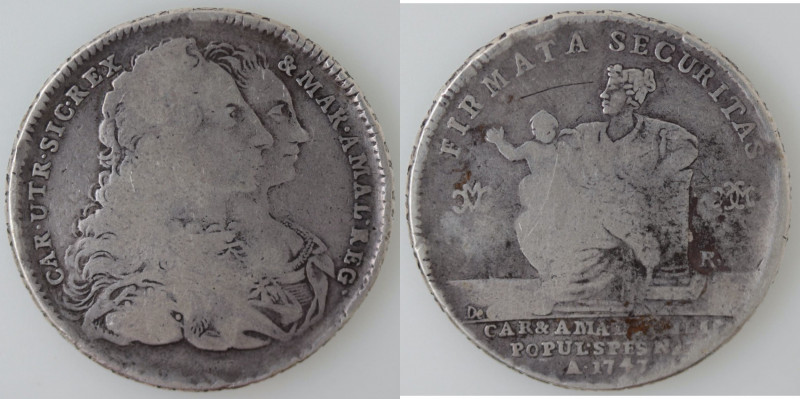 Zecche Italiane. Napoli. Carlo di Borbone. 1734-1759. Piastra 1747 Firmata Secur...