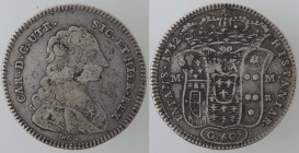 Zecche Italiane. Napoli. Carlo di Borbone. 1734-1759. Mezza Piastra 1752. Ag. Mag.153. Peso 12,29 gr. Diametro 35 mm. MB/qBB. (7922)