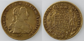 Zecche Italiane. Napoli. Ferdinando IV. 1759-1798. 6 Ducati 1766. Au. Mag 194. Peso 8,83 gr. Diametro 26,50 mm. BB+. (6821)