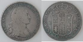Zecche Italiane. Napoli. Ferdinando IV. 1759-1798. Piastra 1784. Ag. Mag. 241. Peso 24,90 gr. BB. RR. (ft1133/22)