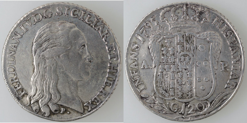 Zecche Italiane. Napoli. Ferdinando IV. 1759-1798. Piastra 1795. Ag. Mag. 257. P...