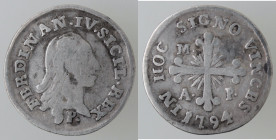 Zecche Italiane. Napoli. Ferdinando IV. 1759-1798. Carlino 1794. Ag. Mag. 288. Peso gr. 2,19. qBB. Al rovescio errore di legenda "vincBs. (7422)