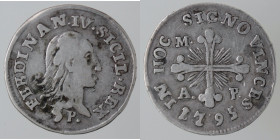 Zecche Italiane. Napoli. Ferdinando IV. 1759-1799. Carlino 1795. Ag. Mag. 289. Peso gr. 2,25. qBB-BB. NC. (7422)