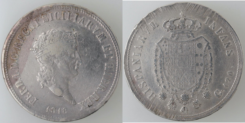 Zecche Italiane. Napoli. Ferdinando I. 1816-1825. Piastra 1818. Ag. Mag. 445. Pe...