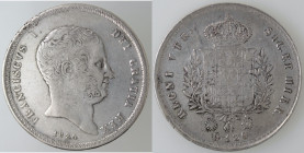 Zecche Italiane. Napoli. Francesco I. 1825-1830. Piastra 1825. Ag. Mag. 467. Peso 27,44 gr. Diametro 38 mm. BB+. (8222)