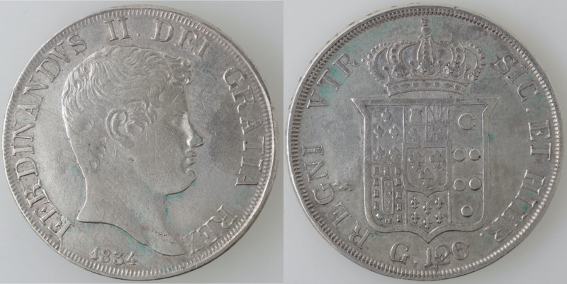 Zecche Italiane. Napoli. Ferdinando II. 1830-1859. Piastra 1834. Ag. Mag. 539. P...