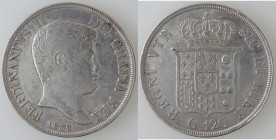 Zecche Italiane. Napoli. Ferdinando II. 1830-1859. Piastra 1836. Ag. Mag. 542. Peso 27,36 gr. Diametro 37 mm. BB+. (8222)