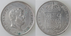 Zecche Italiane. Napoli. Ferdinando II. 1830-1859. Piastra 1854. Ag. Mag. 564. Peso 27,42 gr. Diametro 37 mm. qBB/BB. (8222)