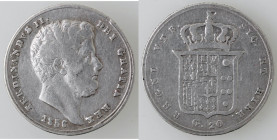 Zecche Italiane. Napoli. Ferdinando II. 1830-1859. Tarì 1856. Ag. Mag. 621. Peso gr. 4,54. Diametro mm. 22. BB.