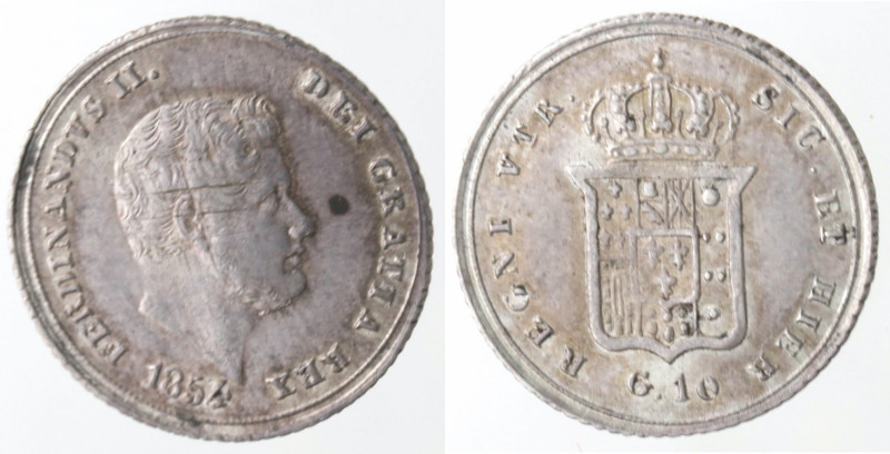 Zecche Italiane. Napoli. Ferdinando II. 1830-1859. Carlino 1854. Ag. Mag. 651. P...