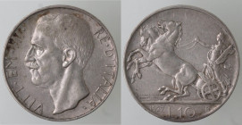Casa Savoia. Vittorio Emanuele III. 1900-1943. 10 Lire 1927 Biga una rosetta. Ag. Gig. 56. Peso gr. 10,00. Diametro mm. 27. BB+. (7822)