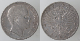 Casa Savoia. Vittorio Emanuele III. 1900-1943. 2 Lire 1906 Aquila Sabauda. Ag. Gig. 94. Peso 9,91 gr. BB (7822)