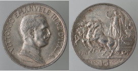 Casa Savoia. Vittorio Emanuele III. 1900-1943. 1 Lira 1917. Quadriga Briosa. Ag. Gig 139. Peso gr. 5,00. Diametro mm. 23. qFDC. (7822)