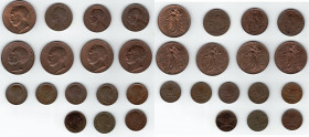 Casa Savoia. Lotto di 16 Pezzi. 5 Pezzi da 10 Centesimi 1911 Cinquantenario, 3 pezzi da 5 Centesimi 1918 e 8 Pezzi da 5 Centesimi Impero varie date. A...