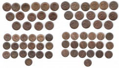 Casa Savoia. Lotto di 34 Pezzi. 15 da 10 Centesimi Ape, date diverse, mancante il 1919, 1928, 1932 e 1936, 19 pezzi da 5 Centesimi spiga tutte l date....