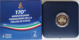 Repubblica Italiana. 2 Euro 2022. 170° Anniversario Fondazione della Polizia Di Stato. Proof. In Confezione della Zecca. (8822)