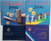 San Marino. Lotto di 4 Divisionali di cui 3 con Ag. 1972-1989-1994-2000. FDC.