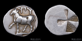 Tracia. Byzantion (387-340AC) AR Hemidracma