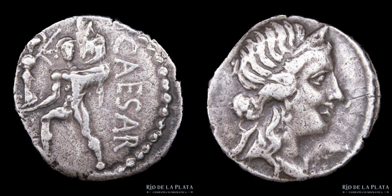 Roma Imperatorial. Julio Cesar 50-44AC. AR Denario, ceca móvil en el norte de Áf...