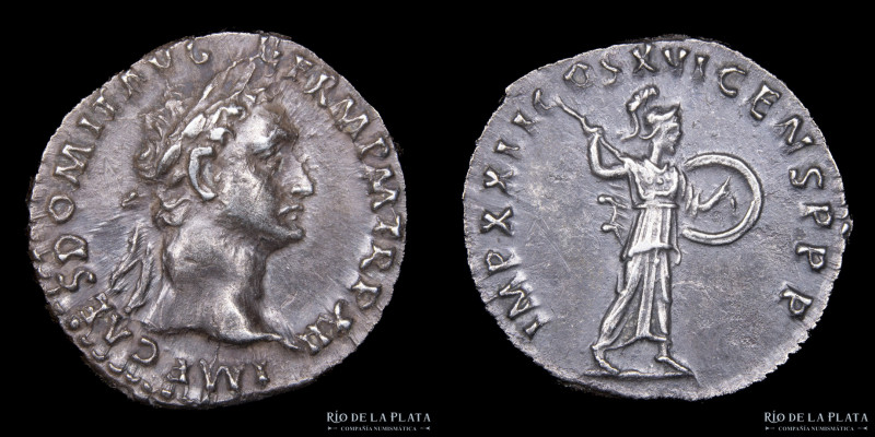 Roma. Domiciano 81-96DC. AR Denario. AR Denario, Ceca de Roma (93-94DC) 18.0mm; ...