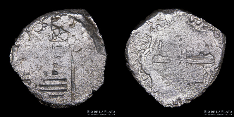 Potosí. Felipe IV (1621-1665) 1 Real 1649-51 O (Roas) Macuquina. Catalogada por ...