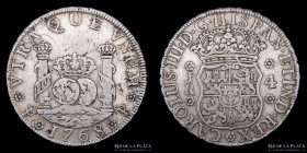 Potosi. Carlos III. 4 Reales 1768 JR Columnaria. CJ 59.2.2