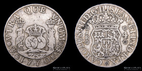 Potosi. Carlos III. 4 Reales 1770 JR Columnaria. CJ 59.4.3