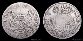 Potosi. Carlos III. 2 Reales 1769 JR Columnaria. CJ 60.3.5