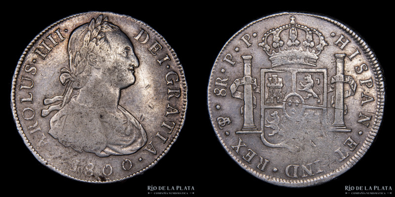 Potosí. Carlos IV (1788-1808) 8 Reales 1800 PP (Pedro Mazondo, Pedro Martín Albi...