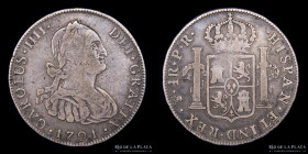 Potosi. Carlos IV. 4 Reales 1791 PR. CJ 77.3