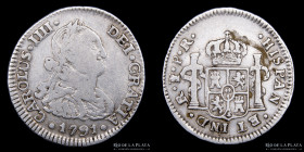 Potosi. Carlos IV. 1/2 Real 1791 PR. CJ 79.3