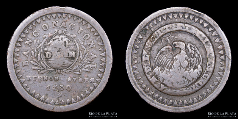 Argentina. Buenos Aires. 10 Décimos 1830. Buenos Aires mint. CU, 28.0mm; 14.15g....