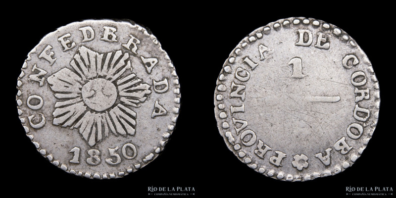 Argentina. Córdoba. 1/2 de Real 1850. AG.750; 15.0mm; 1.35. CJ 60.3.1 (A1-R3) (V...