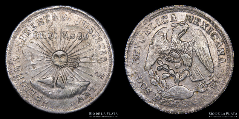 México. Guerrero. 2 Pesos 1914. Oro .595. Aleación de Oro y Plata. 38.0mm; 23.70...