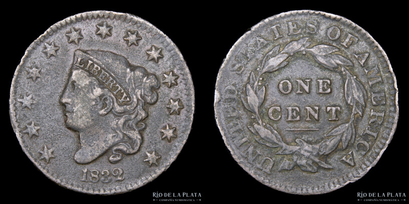 USA. 1 Cent 1832. Coronet Head Penny. CU; 28.0mm; 10.56g. KM45 (VF-)

Estimate...