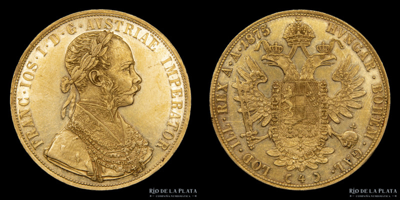 Austria. Franz Joseph I (1848-1916) 4 Ducats 1875. AU.986; 40.0mm; 13.94g. KM227...